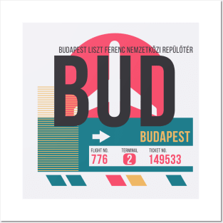 Budapest (BUD) Airport Code Baggage Tag Posters and Art